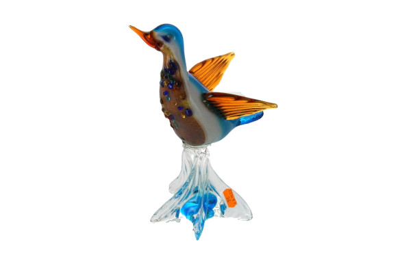 MURANO - "Oiseau coloré", sujet en verre