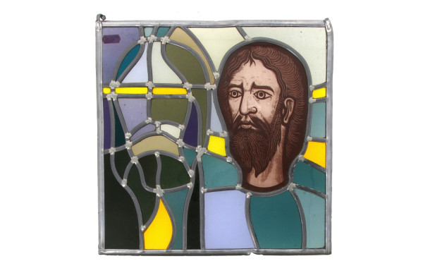 Petit vitrail à décor d'un personnage, p