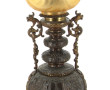 Belle lampe XIXe en bronze à deux patine