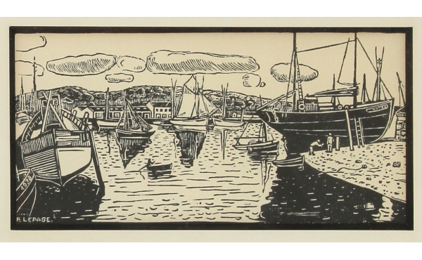 Pierre LEPAGE (1906-1983) "Port de pêche