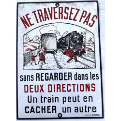 SNCF - Plaque émaillée ancienne, émail L
