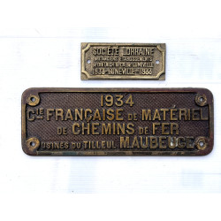 CHEMIN DE FER - 2 plaques de locomotive 
