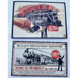 2 plaques en tôle avec reproductions de 