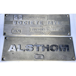 SNCF - 2 plaques en aluminium ALSTHOM 19