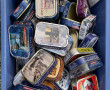 Collection de boites de conserves vides 