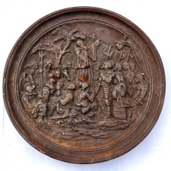Plaque en fonte moulée fin XIXe reposant