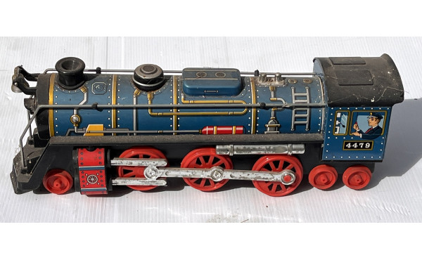 Locomotive JOUSTRA en tôle L. 34 cm, non