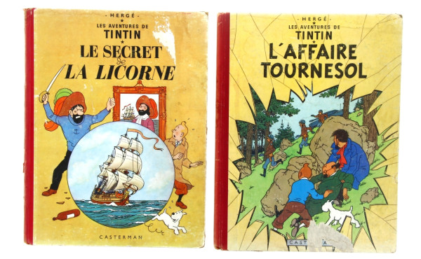 TINTIN - Lot de 2 BD anciennes à dos rou