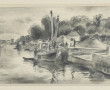 Abel BERTRAM (1871-1954) "Barques, mer c