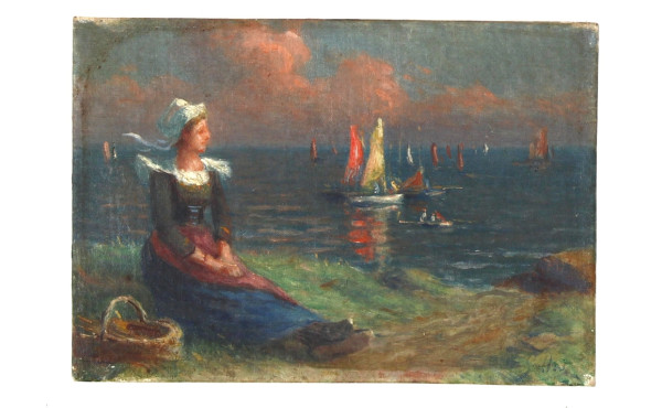 Alfred GUILLOU (1844-1926) "Bretonne dev