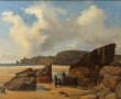 Ecole Française XIXème "Rochers et plage