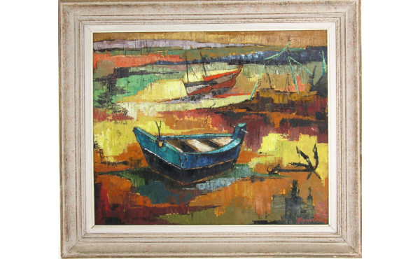 Paul KEROUEDAN (1929-2016) "Marine, barq