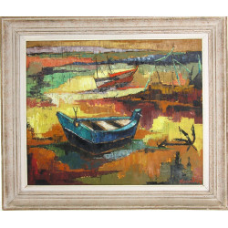 Paul KEROUEDAN (1929-2016) "Marine, barq