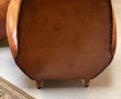 Deux fauteuils club anciens en cuir, ann