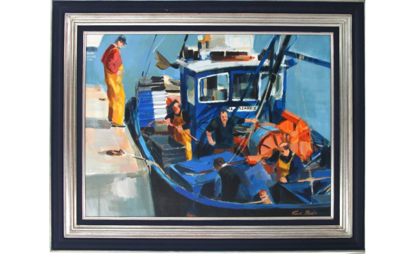 Fanch MOAL (1948) "Arrivée du chalutier"