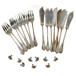 ARGENTAL - Service à poisson en métal ar