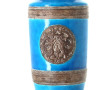 Pied de lampe en céramique turquoise et 