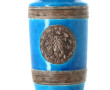 Pied de lampe en céramique turquoise et 