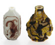 CHINE - Lot de 2 tabatières en verre, l'