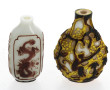 CHINE - Lot de 2 tabatières en verre, l'