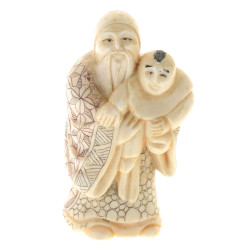 Statuette ou okimono en ivoire d'hippopo
