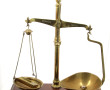 Balance anglaise en laiton, avec ses poi