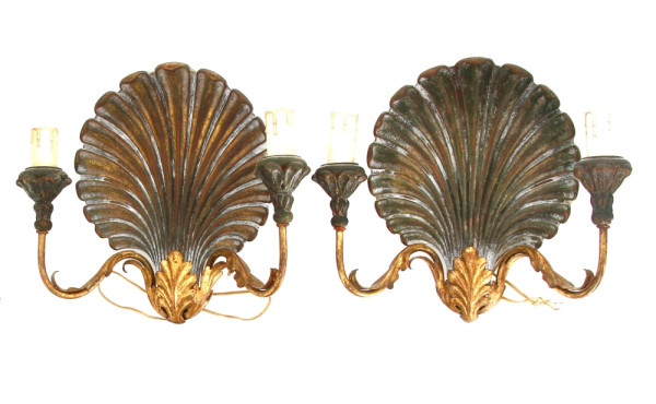 Paire d'appliques à 2 bras de lumière à 