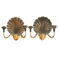 Paire d'appliques à 2 bras de lumière à 