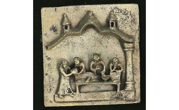 Petite plaque en argent 800ème, 7,5 x 7 