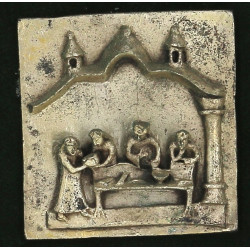 Petite plaque en argent 800ème, 7,5 x 7 