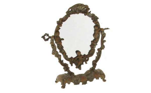 Miroir pivotant en laiton à décor d'ange