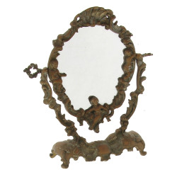 Miroir pivotant en laiton à décor d'ange