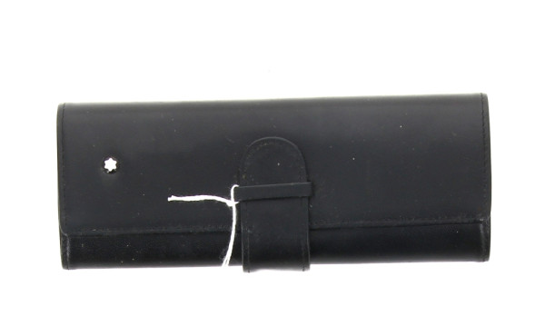 MONTBLANC - Etui en cuir noir. L 16 cm
