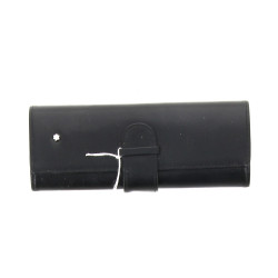 MONTBLANC - Etui en cuir noir. L 16 cm