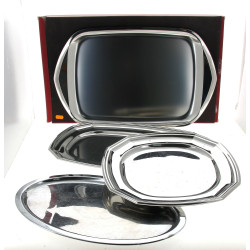 4 plats en inox dont un de marque Guy De