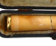 Fume-cigarette écume et ambre, bague or 