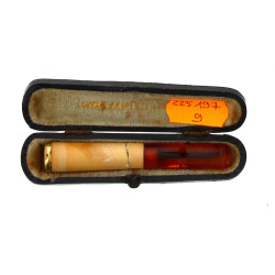 Fume-cigarette écume et ambre, bague or 