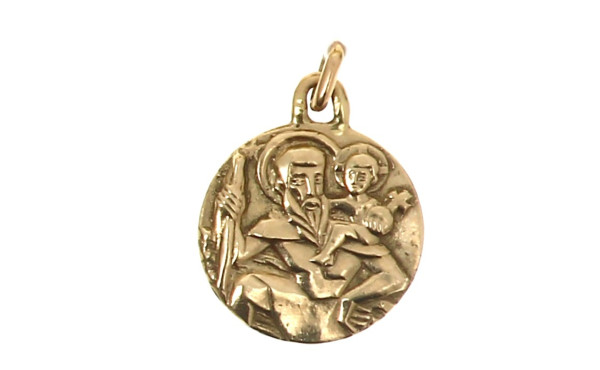 Médaille St Christophe en or jaune 18 ct