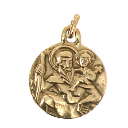 Médaille St Christophe en or jaune 18 ct