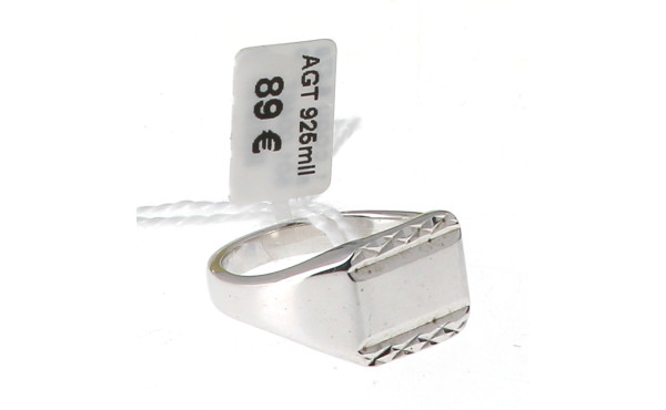 Chevalière en argent 925ème, non gravée,
