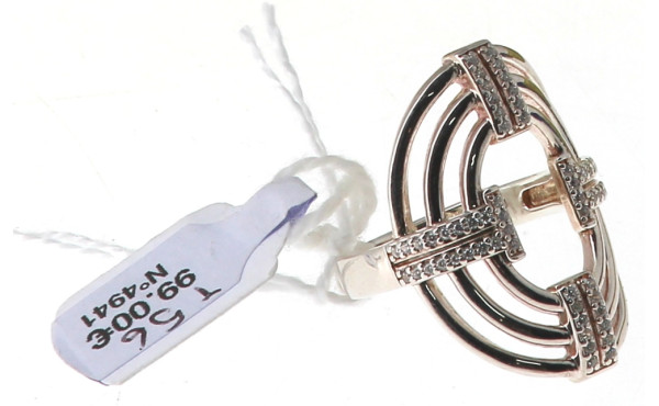 Belle bague large en argent 925ème et st