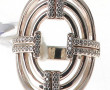 Belle bague large en argent 925ème et st