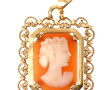 Pendentif camée coquille et or jaune 18 