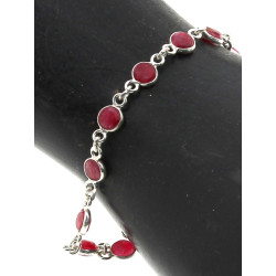 Bracelet ligne en argent 925ème et rubis