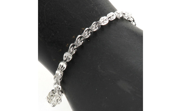 Bracelet ligne en argent rhodié 925ème, 