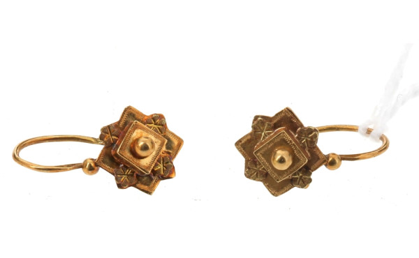 Paire de BO anciennes en or jaune 18 cts