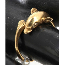 Bague dauphin en or jaune 18 cts, non po