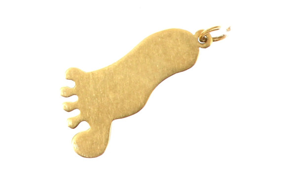 Pendentif "pied" en or jaune 18 cts, poi