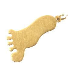 Pendentif "pied" en or jaune 18 cts, poi