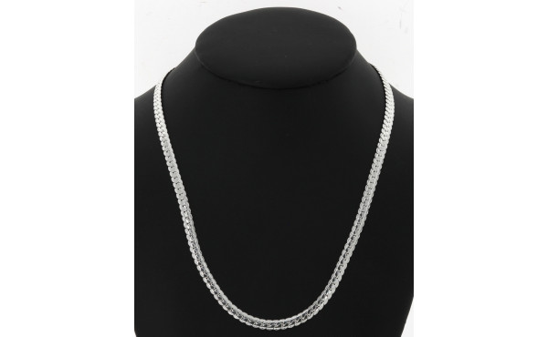 Collier à maille plate en argent 925ème,